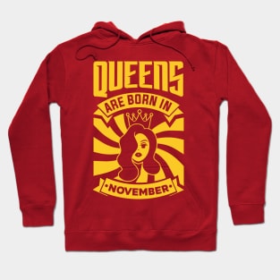 Queens Are Born In November Happy Birthday Hoodie